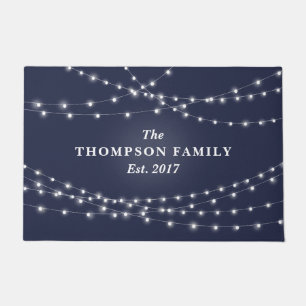 Felpudo Cadena de luces Nombre de familia personalizado