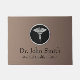 Felpudo Caduceto médico plateado - Doormat