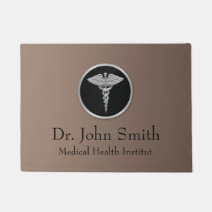 Felpudo Caduceto médico plateado - Doormat