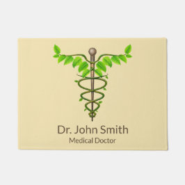 Felpudo Caducto médico alternativo Verde deja beige