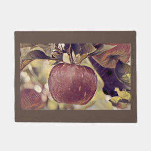 Felpudo Caer manzana roja y dejar acuarela