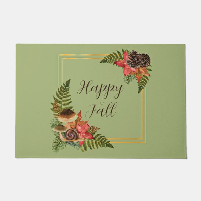 Felpudo Caer marco de naturaleza con texto de personalizab (Anverso)