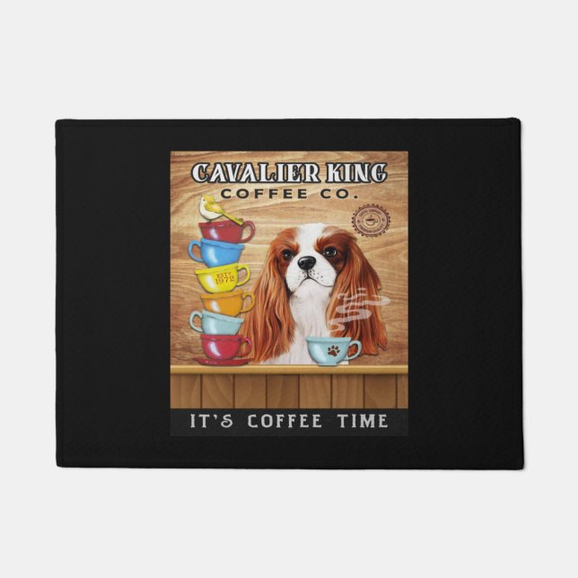 Felpudo Café de perro Cavalier King Charles Spaniel (Anverso)