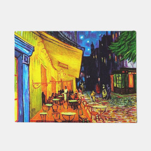 Felpudo Café Terrace At Night Painting Vincent van Gogh