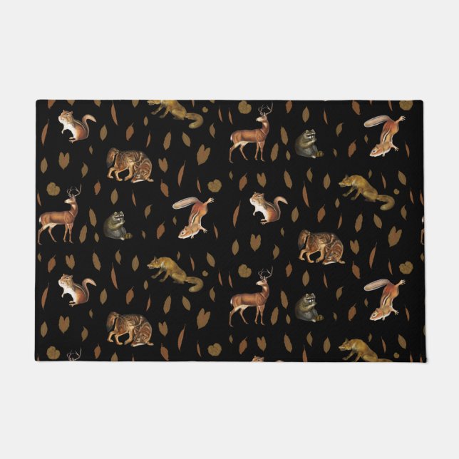 Felpudo Caída Animales Forestales Otoño Sale Decoración Ca (Anverso)