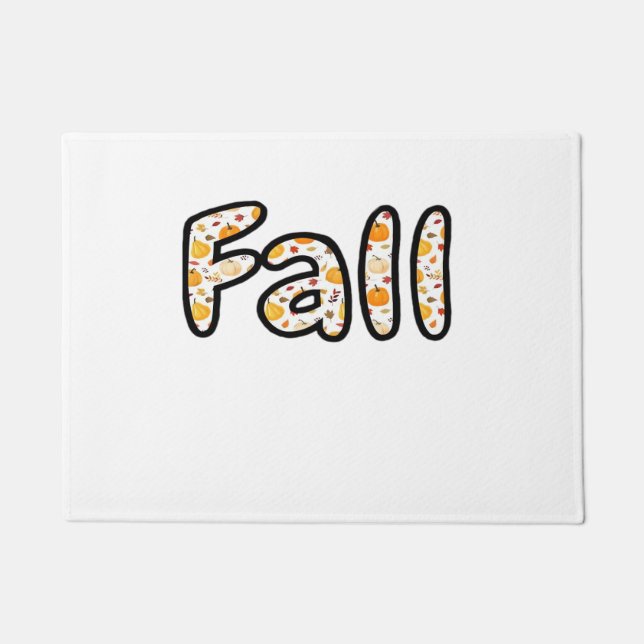 Felpudo Caída con fondo de calabaza Temporada Otoño Printa (Anverso)