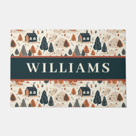 Felpudo Caída de granja deja Personalizado de nombre famil