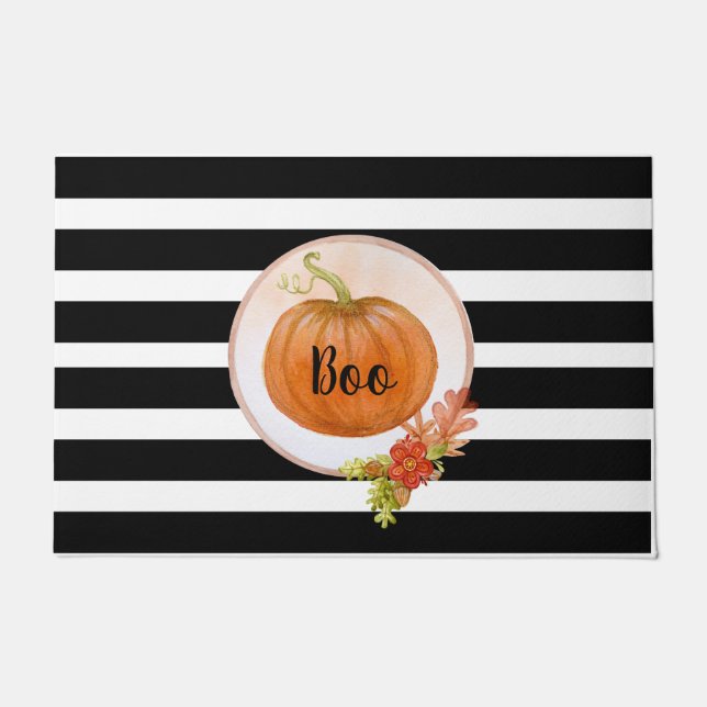 Felpudo Calabaza "Boo" de Halloween (Anverso)