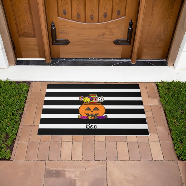 Felpudo Calabaza "Boo" de Halloween (Exterior)