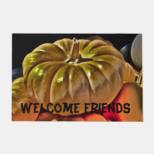 Felpudo Calabaza de amigos de bienvenida (Anverso)