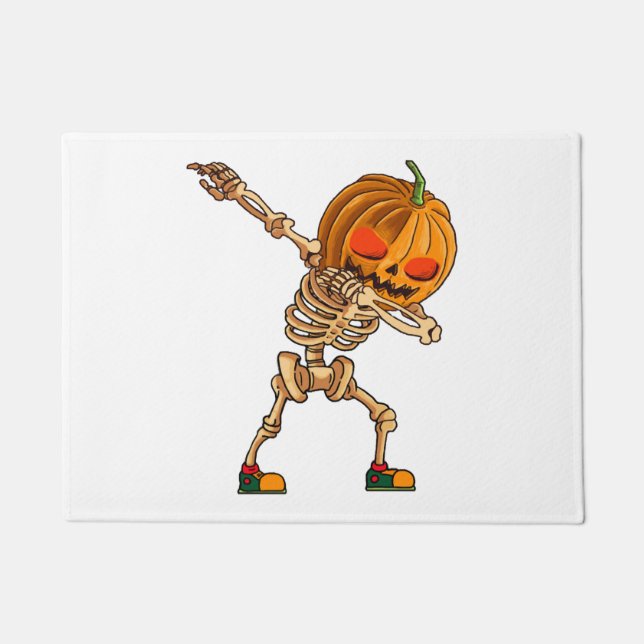Felpudo Calabaza de Dabbing - Costuma de esqueleto asustad (Anverso)
