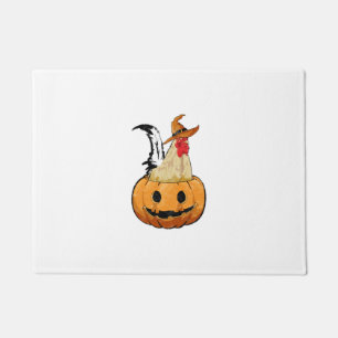 Felpudo Calabaza de Halloween Bruja Linda Gallina