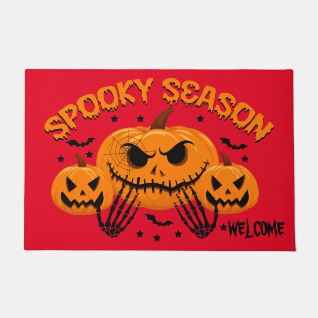 Felpudo Calabaza de Halloween Spooky (Anverso)