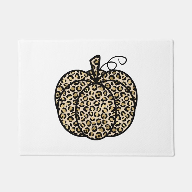 Felpudo Calabaza de impresión Leopardo (Anverso)
