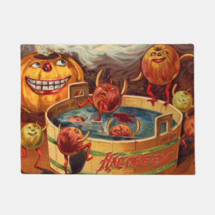 Felpudo Calabaza de manzana Jack O' Lantern sonriente