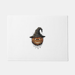 Felpudo Calabaza de sombrero de bruja vintage Gráfico de H