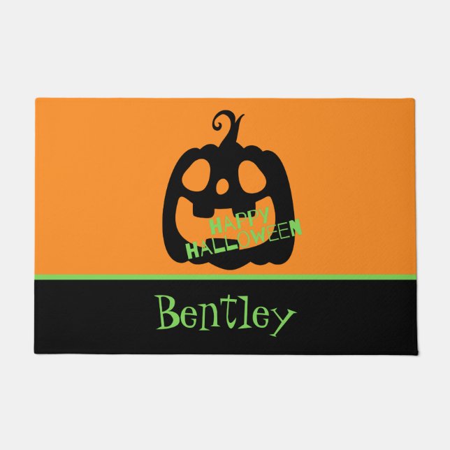 Felpudo Calabaza Feliz Halloween Espeluznante (Anverso)