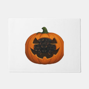 Felpudo Calabaza Llena de Gatitos - Gato Negro Adorable de