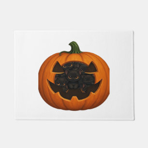 Felpudo Calabaza Llena de Gatitos - Gato Negro Adorable Ha