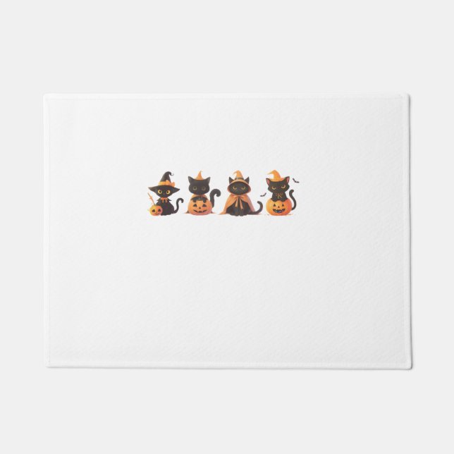 Felpudo Calabaza para gato negro (Anverso)