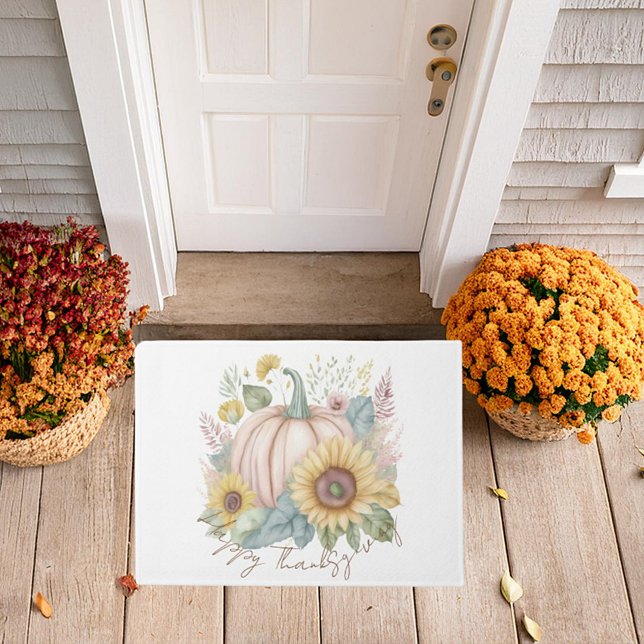 Felpudo Calabaza pastel y personalizado floral boho (Subido por el creador)