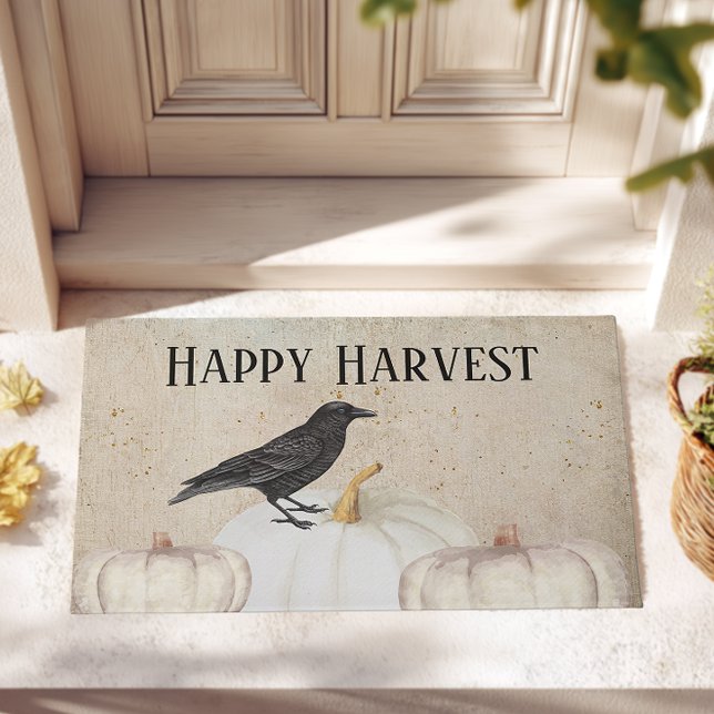 Felpudo Calabaza Rustic Happy Harvest (Happy Harvest Front Patio Welcome Mat)