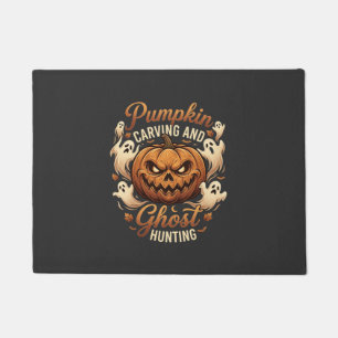 Felpudo Calabaza Tallada Caza de Fantasmas Halloween Terro