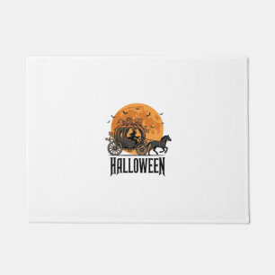 Felpudo Calabaza vintage de Halloween Diseño de bruja de c