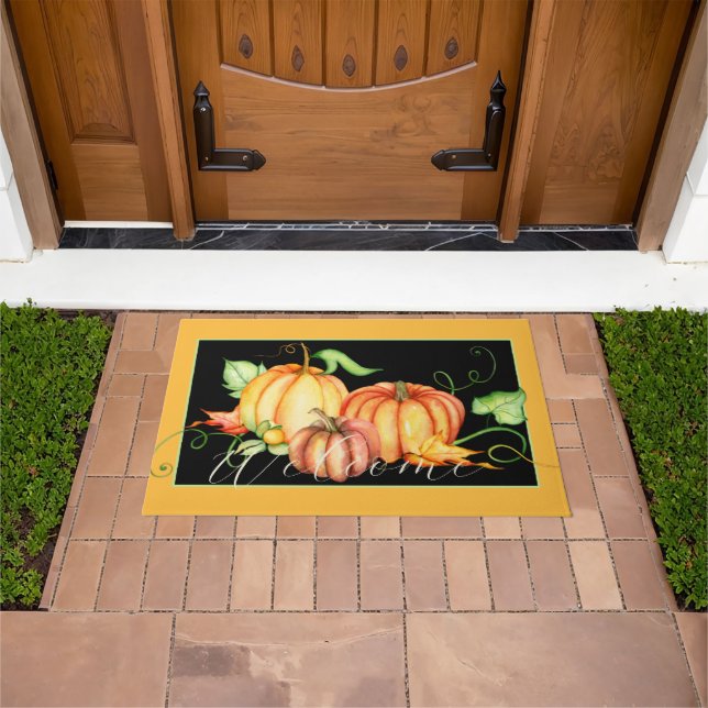 Felpudo Calabazas acuáticas y hojas bienvenidas (Exterior)