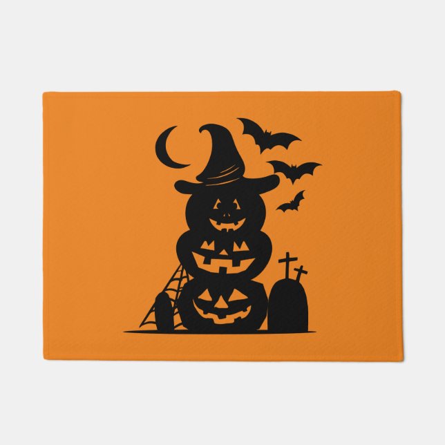 Felpudo Calabazas Apiladas Halloween (Anverso)