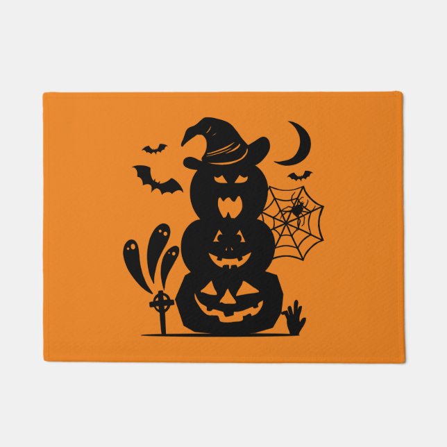 Felpudo Calabazas Apiladas Halloween (Anverso)