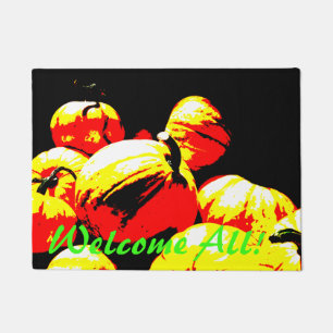 Felpudo Calabazas de arte digital en un "¡Bienvenidos todo