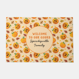 Felpudo Calabazas De Halloween Bienvenidos A Nuestro Gourd