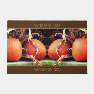 Felpudo Calabazas de maíz seco en el otoño personalizadas