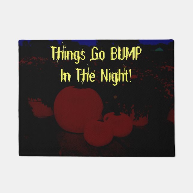 Felpudo Calabazas de otoño con mensaje de Personalizable e (Anverso)