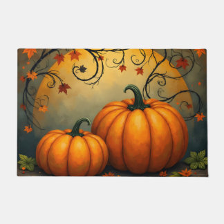 Felpudo Calabazas otoñales bajo la luna llena