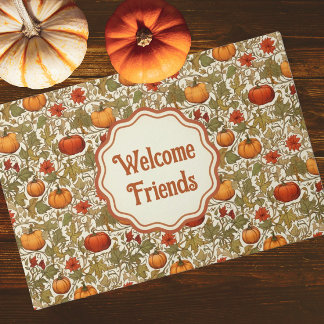 Felpudo Calabazas William Morris dan la bienvenida a los a