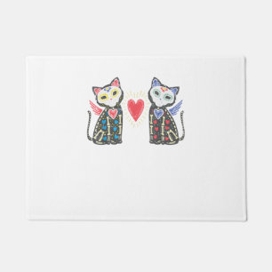 Felpudo Calavera De Azúcar Cats Calavera Dia De Muertos Me