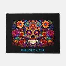 Calavera de azúcar colorida Añadir el día de los m