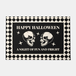 Felpudo Calavera divertida y aterradora Halloween negro