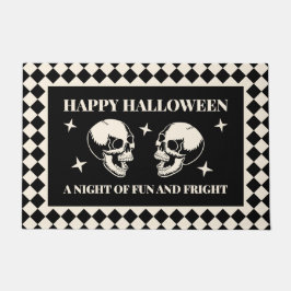 Felpudo Calavera divertida y aterradora Halloween negro