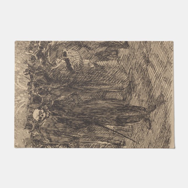 Felpudo Calavera en la multitud (por Albert Besnard) (Anverso)