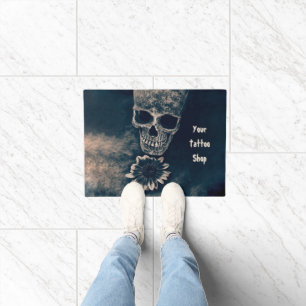 Felpudo Calavera gótica girasol Vintage Antigüedad