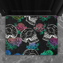 Felpudo Calaveras y Rosas oscuros | Funky Glam Ombre Grung