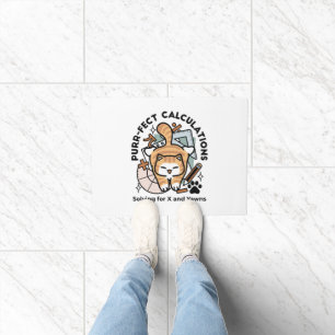 Felpudo Cálculos Perfectos – Diseño Divertido de Gato Mate