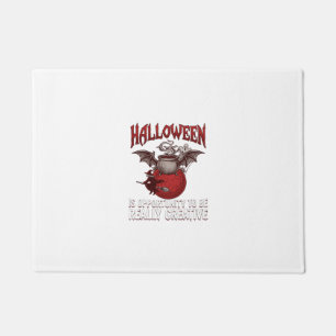 Felpudo Caldero con alas de murciélago de Halloween Bruja