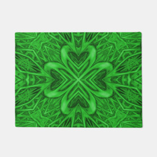 Felpudo Caleidoscopio céltico del fractal del verde del