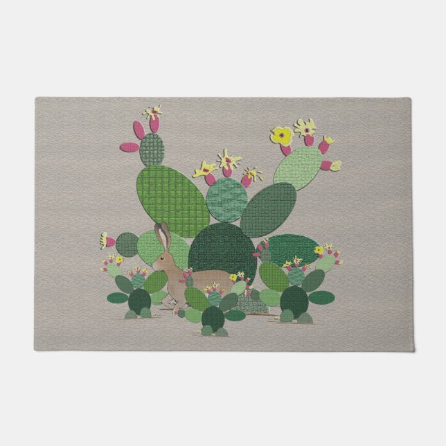 Felpudo Calico Cactus Doormat (Anverso)