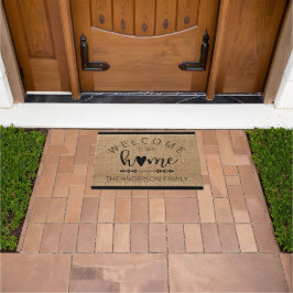 Felpudo Cálida Bienvenida a Nuestro Hogar Personalizado