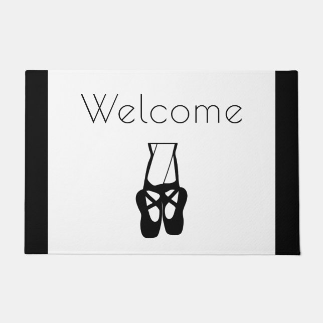 Felpudo Cálido ballet negro Slippers En Pointe Bienvenida (Anverso)